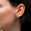 10K White Gold 17mm Diamond-Cut Hoop Earrings