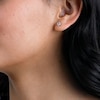 Solid Sterling Silver 4mm Iridescent CZ Solitaire Studs