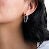 20mm Cubic Zirconia Inside-Out Hoop Earrings in Sterling Silver