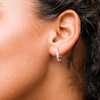 Cubic Zirconia Huggie Hoop Earrings in 10K White Gold