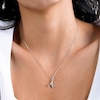 Cubic Zirconia Calligraphy Initial "A" Charm in Sterling Silver