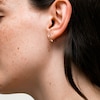 Cubic Zirconia Heart Hoop Earrings in 10K Gold