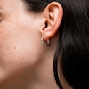 Heart Hoop Earrings in 10K Tri-Tone Gold