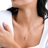 Cubic Zirconia Calligraphy Initial "D" Charm in Sterling Silver