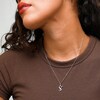 Cubic Zirconia Calligraphy Initial "S" Charm in Sterling Silver