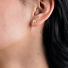 Cubic Zirconia Butterfly Stud Earrings in 10K Gold