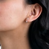Cubic Zirconia Curved Drop Earrings in Sterling Silver