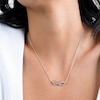 Sterling Silver Solid CZ Sideways Infinity "mom" Necklace