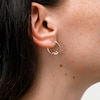 Cubic Zirconia Infinity Hoop Earrings in 10K Gold
