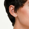 10K White Gold CZ Round Bezel Studs