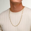 10K Hollow Gold Beveled Figaro Chain - 26"