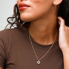 10K Solid Gold CZ Heart with Crown Necklace Charm