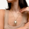 Cubic Zirconia Lion Head Necklace Charm in 10K Solid Gold