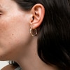 Diamond-Cut Stripe Hoop Earrings in 10K Stamp Hollow Tri-Tone Gold