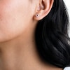 Iridescent Cubic Zirconia Solitaire Stud Earrings Set in Solid Sterling Silver