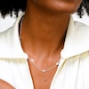 Sterling Silver CZ Bezel-Set Station Necklace - 18"