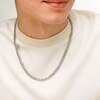 Solid Sterling Silver CZ Curb Chain Necklace - 20"