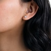 5mm Cubic Zirconia Solitaire, Shadow Heart and Ball Stud Earrings Set in Solid Sterling Silver