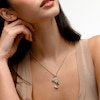 Cubic Zirconia Pavé Queen Nefertiti Head Necklace Charm in 10K Solid Two-Tone Gold