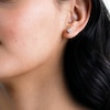 Solid Sterling Silver Graduated CZ Heart Three Pair Stud Earrings Set