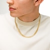 10K Hollow Gold Reversible Textured Curb Chain Made in Italy - 20"