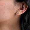Diamond Accent Heart Outline Stud Earrings in Sterling Silver