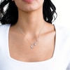 Sterling Silver CZ Crescent Moon and Star Pendant - 18"