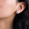 Sterling Silver 1/8 CT. T.W. Multi-Diamond Frame Convex Cushion Studs