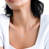 Sterling Silver 1/10 CT. T.W. Diamond Butterfly Pendant - 18"