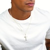 Diamond-Cut Faceted Cross Necklace Charm in 10K Solid Gold