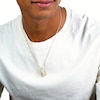 Lion Head Curb Chain Frame Medallion Two-Tone Necklace Charm in 10K Solid Gold