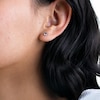4mm Blue Cubic Zirconia Solitaire Stud Earrings in 14K Solid Gold