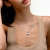 Cubic Zirconia Small Heart Necklace Charm in Sterling Silver