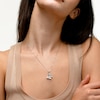 Cubic Zirconia Butterfly Necklace Charm in Sterling Silver