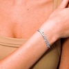 6.82mm Diamond-Cut Pavé Flat Curb Chain Bracelet in Solid Sterling Silver - 7.5"