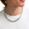 Solid Sterling Silver Baguette CZ Curb Chain Necklace - 20"