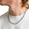 Solid Sterling Silver CZ Baquette and Round Mariner Chain Link Necklace - 20.5"