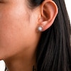 Sterling Silver Synthetic Opal and CZ Sun Studs