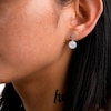 Sterling Silver Pearl Shell and CZ Milgrain Drop Studs