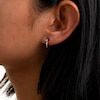 Sterling Silver Simulated Opal Mini Hoops