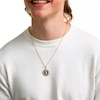 10K Solid Gold 1/5 CT. T.W. Diamond Cupid Curb Chain Medallion Charm