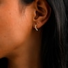 10K Solid Gold Simulated Opal Six Stone Huggies