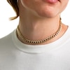 14K Gold Plated 1/20 CT. T.W. Diamond Chunky Link Chain Choker