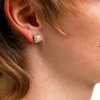 10K Solid Gold 1/2 CT. T.W. Diamond Halo Cushion Studs
