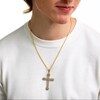 ​​​​​​​10K Solid Gold 1/2 CT. T.W. Diamond Large Chain Cross Charm