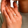 10K Solid Gold Simulated Opal and CZ Heart Ring - Size 7