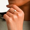 10K Solid Gold Simulated Opal and CZ Double Heart Open Ring - Size 7