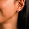 10K Solid Gold Simulated Opal and CZ Studs