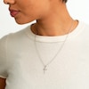 10K Hollow White Gold Puffy Cross Charm