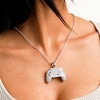 Sterling Silver CZ Game Controller Necklace Charm